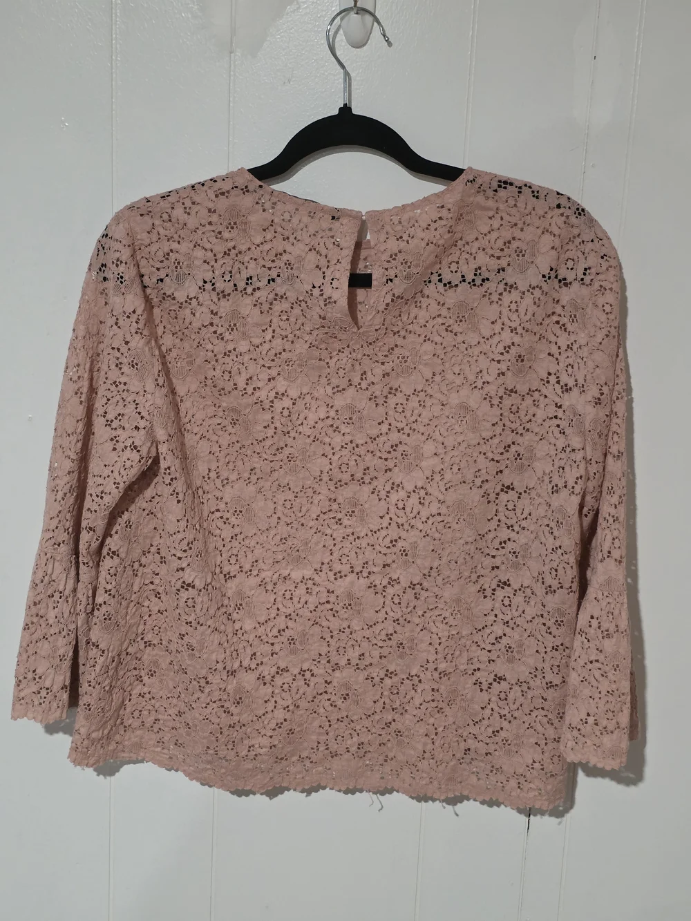 Zara Pink Lace Bell-Sleeve Blouse - Picture 5 of 7